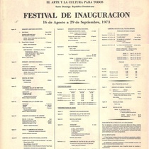 Program for the Teatro Nacional Festival de Inauguración