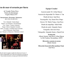 Program for the theatrical production, Maneras de usar el corazón por fuera (Miami)