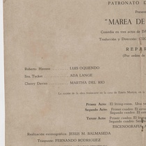 Autographed program for the production, "Marea de otoño"