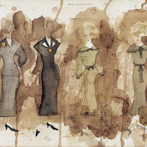 Costume design drawings for the production, Ana