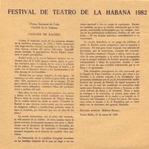 Program for the festival, Festival de Teatro de La Habana 1982