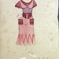 Costume design drawings for the production, Recuerdo de Tulipa