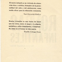 Program for the theatrical production, Rondas infantiles