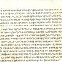 Fragments of a letter addressed to Francisco Morín, 1974