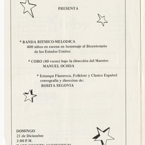 Program for the production, "Anillos para una dama"