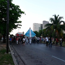 Photograph of the procession, "A la eterna memoria"