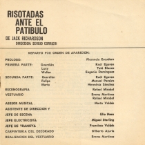 Program for the production, "Risotadas ante el patíbulo"