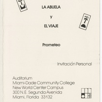 Invitation for the productions, "La abuela" and "El viaje"