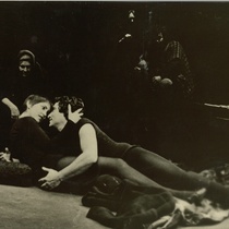 Photograph of Ofelia Gonzalez, Tony Diaz, and Iris Diaz from the theatrical production, La Celestina