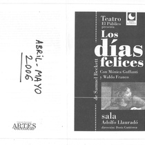 Program for the production, "Los días felices"