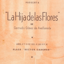 Program for the production, "La hija de las flores o Todos están locos" 