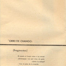 Program for the theatrical production, Shangó de Ima