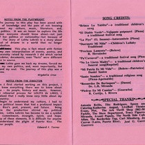 Program for the theatrical production Lolita de Lares