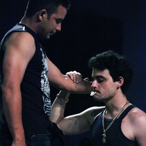 Photographs of a rehearsal for the theatrical production, Talco, un drama de tocador