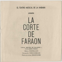 Program for the production, "La corte de faraón" (Teatro Musical de La Habana)