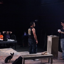 Photographs of a rehearsal for the theatrical production, Talco, un drama de tocador