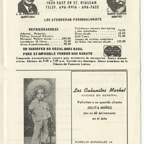 Program for the production, "60 Aniversario en el arte de Julita Muñoz"