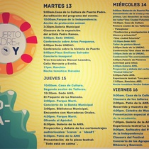 Program for the festival, A Puerto Padre Me voy