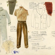 Costume designs for the theatrical production, "Aire frío"