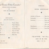 Program for the production, "Los ánimos están cansados"