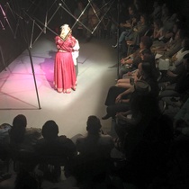 Photographs of the theatrical production, La profesión de la Sra. Warren (Miami, 2015)