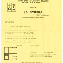 Playbill for the production, "La sopera" (The soup bowl)