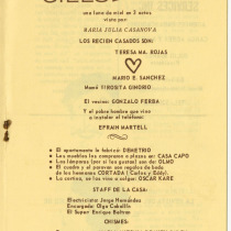 Program for the production, "Quinto cielo a la derecha"