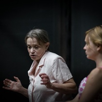 Photographs of a rehearsal for the theatrical production, El día que me quieras