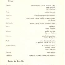 Program for the theatrical production, Santa Camila de la Habana Vieja