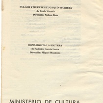 Program for the theatrical production, Tembladera