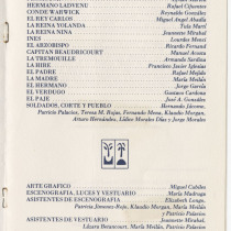 Program for the production, "La alondra"