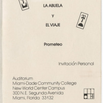 Invitation for the productions, "La abuela" and "El viaje"