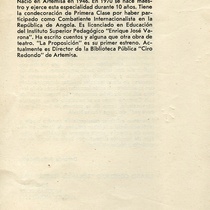 Program for the theatrical production, La proposición