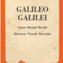 Program for the theatrical production, "Galileo Galilei"