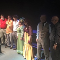 Photographs of the theatrical production, La profesión de la Sra. Warren (Miami, 2015)