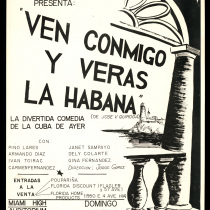 Poster for the production, "Ven conmigo y verás La Habana"