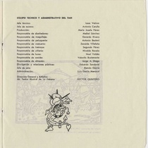 Program for the production, "Los triunfadores: recital para mayas y conquistadores (Teatro Musical de La Habana)