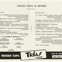 Program for the productions, "Paddy" and "Grateli cuenta su historia"