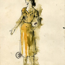 Costume designs for the theatrical production, "Aire frío"