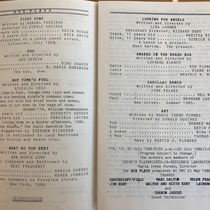 Program for the theatrical production, Box Plays