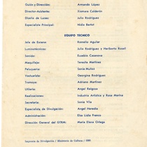 Program for the theatrical production, A lo Margot