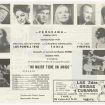 Playbill for the production, "Mi mujer tiene un amigo" (My wife has a male friend)