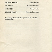 Program for the theatrical production, La proposición