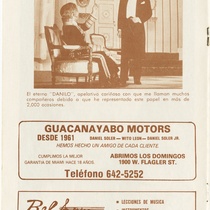 Program for the production, "25 Años" (25 Years)