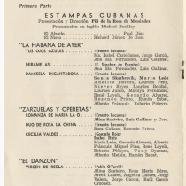 Program for the production, "Añorada Cuba: Quinto Festival Folklórico"