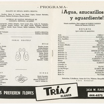 Program for the production, "Agua, azucarillos y aguardiente"