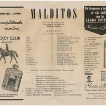 Program for the theatrical production, Malditos"