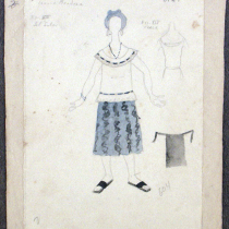 Costume design for Inés in the theatrical production, Las vacas gordas