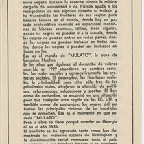 Program for the theatrical production, Mulato