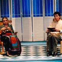 Photograph of Déxter Cápiro (Vicente) and Patricia Azán (Emilia) in the production, “El no”